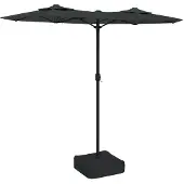vidaXL Parasol double avec lampes LED Anthracite 316x145 cm