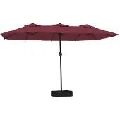 vidaXL Double parasol rouge bordeaux 449x265 cm