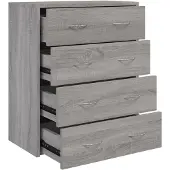 vidaXL Commode avec 4 tiroirs 60x30,5x71 cm Gris Sonoma