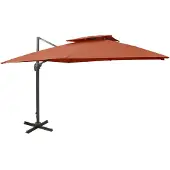 vidaXL Parasol ampli avec aération 300x300 cm Terracota