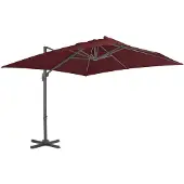 vidaXL Parapluie avec mât en aluminium 400x300 cm rouge bordeaux