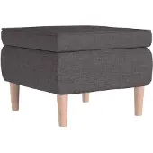 vidaXL Tabouret avec pieds en bois Gris foncé Tissu