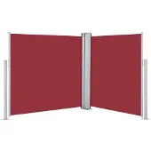 vidaXL Marquise latérale extensible rouge 100 x 600 cm
