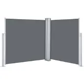 vidaXL Marquise latérale extensible Anthracite 100 x 600 cm