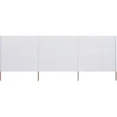 vidaXL Tissu brise-vent en 3 parties 400 x 80 cm blanc sable