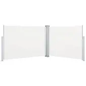 vidaXL Marquise latérale extensible Crème 100 x 1000 cm
