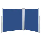 vidaXL Marquise latérale extensible Bleu 140 x 600 cm