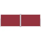vidaXL Marquise latérale extensible rouge 220x600 cm