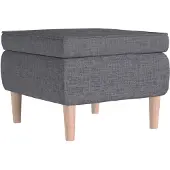 vidaXL Tabouret avec pieds en bois Gris clair Tissu
