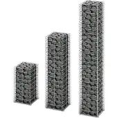 vidaXL Set de gabions 3 pcs. fil de fer galvanisé