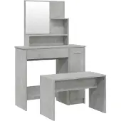 vidaXL Ensemble de coiffeuse gris béton 86,5x35x136 cm