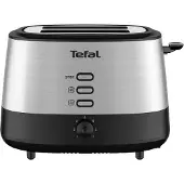 Tefal Grille-pain en acier inoxydable, 2 fentes à largeur variable, 7 niveaux de brunissage, fonctions de réchauffage et de décongélation, Equinox TT520D10