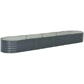 vidaXL Lit surélevé de jardin 400x80x44 cm Acier galvanisé Gris