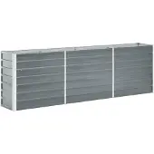 vidaXL Lit surélevé de jardin Acier galvanisé 240x40x77 cm Gris