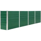 vidaXL Lit surélevé 320 x 40 x 77 cm Acier galvanisé Vert