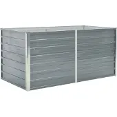 vidaXL Lit surélevé 160 x 80 x 77 cm Acier galvanisé gris