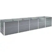 vidaXL Lit surélevé de jardin Acier galvanisé 400x80x45 cm Gris