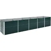 vidaXL Lit surélevé de jardin Acier galvanisé 400x80x77 cm Vert