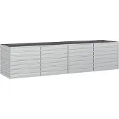 vidaXL Lit surélevé de jardin 320x80x77 cm Acier galvanisé argenté