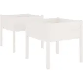 vidaXL Jardinières 2 pcs Blanc 70x70x70 cm Bois de pin massif