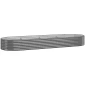 vidaXL Lit surélevé Acier revêtu par poudre 322x100x36 cm Gris
