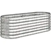 vidaXL Lit surélevé de jardin Acier galvanisé Argenté