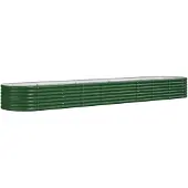 vidaXL Lit surélevé de jardin Acier galvanisé 368x80x36 cm Vert