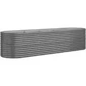 vidaXL Lit surélevé Acier revêtu par poudre 296x80x68 cm Gris