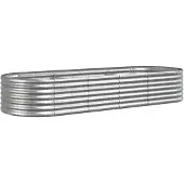 vidaXL Lit surélevé de jardin Acier galvanisé Argenté
