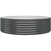 vidaXL Lit surélevé Acier revêtu par poudre 140x140x36 cm Anthracite