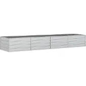 vidaXL Lit surélevé de jardin 320x80x45 cm Acier galvanisé argenté