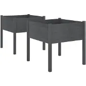 vidaXL Jardinières 2 pcs Gris 70x70x70 cm Bois de pin massif