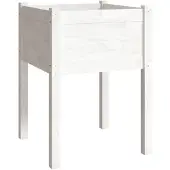 vidaXL Jardinière Blanc 50x50x70 cm Bois de pin massif