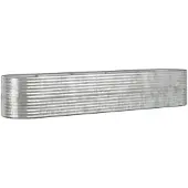 vidaXL Lit surélevé Acier revêtu par poudre 368x80x68 cm Argenté