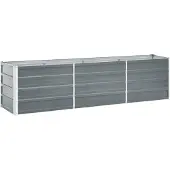 vidaXL Jardinière surélevée acier galvanisé 240x40x45 cm gris