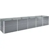 vidaXL Lit surélevé de jardin Acier galvanisé 400x80x77 cm Gris