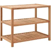vidaXL Étagère de salle de bain Bois de noyer massif 65x40x55 cm
