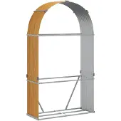 vidaXL Abri pour bois de cheminée aspect bois 120x45x210 cm Acier galvanisé