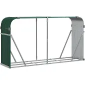 vidaXL Abri pour bois de cheminée Vert 180x45x100 cm Acier galvanisé