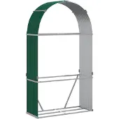 vidaXL Abri pour bois de cheminée Vert 120x45x210 cm Acier galvanisé
