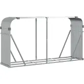 vidaXL Porte-bûches argenté 180x45x100 cm acier galvanisé