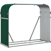 vidaXL Abri pour bois de cheminée Vert 120x45x100 cm Acier galvanisé