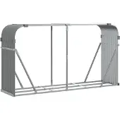 vidaXL Abri pour bois de cheminée gris clair 180x45x100 cm Acier galvanisé