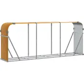 vidaXL Abri pour bois de cheminée Aspect bois 234x45x100 cm Acier galvanisé