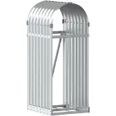 vidaXL Abri pour bois de cheminée Argenté 40x45x100 cm Acier galvanisé