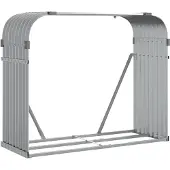 vidaXL Abri pour bois de cheminée gris clair 120x45x100 cm Acier galvanisé