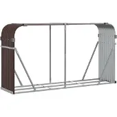 vidaXL Abri pour bois de cheminée Marron 180x45x100 cm Acier galvanisé