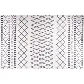 vidaXL Tapis lavable antidérapant 80x150 cm Noir et blanc