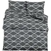 vidaXL Ensemble de literie Gris 140x200 cm coton