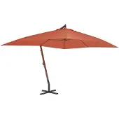 vidaXL Parapluie avec mât en bois 400x300 cm Terracota